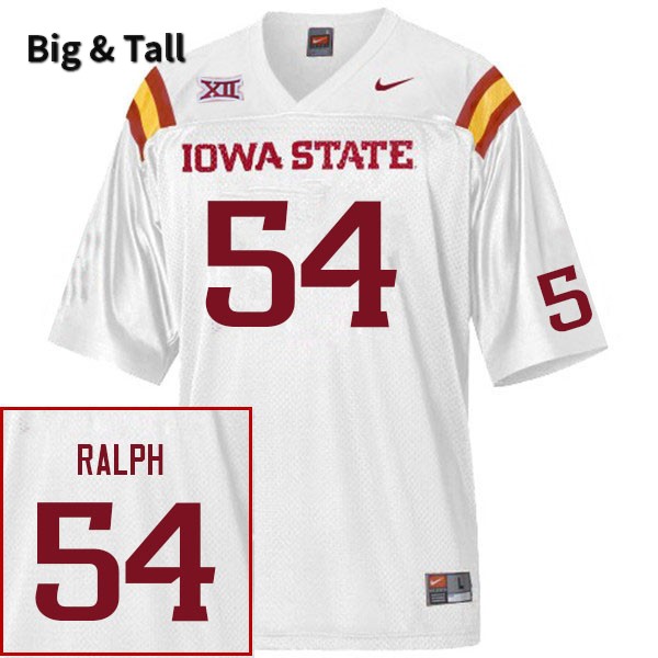 Iowa State Cyclones Men's #54 Aidan Ralph Nike NCAA Authentic White Big & Tall College Stitched Football Jersey ZX42A07TZ